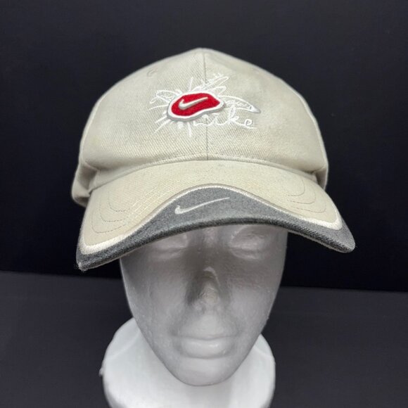 Nike ACG Other - Vintage 2005 Nike ACG Cap Hat Beige Red Swoosh Logo Made In Korea Y2K
